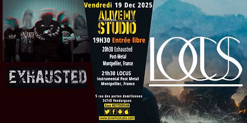 Exhausted & Locus... Soir\u00e9e Post-Metal montpelli\u00e9rain
