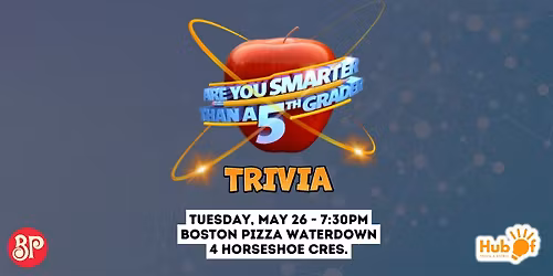 ARE YOU SMARTER THAN A FIFTH GRADER Trivia Night - Boston Pizza Waterdown