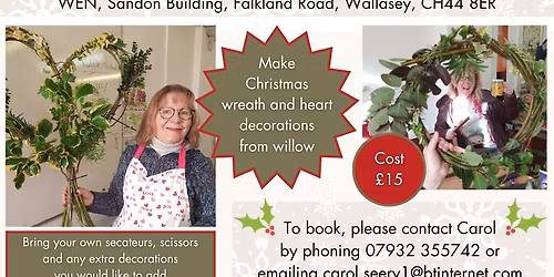 FULLY BOOKED: Willow Weaving Workshop - Christmas wreath or heart decoration