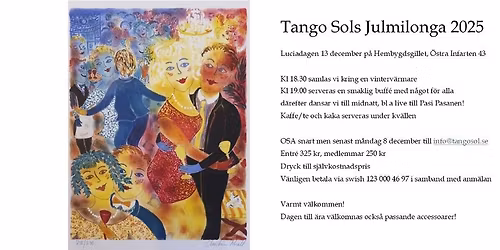 Tango Sols julmilonga 2025