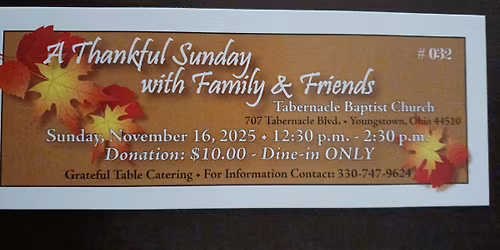 A Thankful Sunday  Tabernacle Church Youngstown Ohio