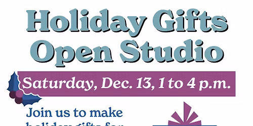Holiday Gifts Open Studio craft workshop in Montgomery County, Md.