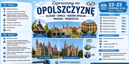 #8 Towarzyskie Wyjazdy z Ma\u0142gosi\u0105 - Zamki i pa\u0142ace Opolszczyzny - wycieczka dwudniowa 22-23 sierpnia