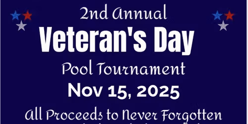 2nd Annual Veterans Day Pool Tournament and Fundraiser 