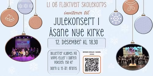 Julekonsert med Bergen Vocalis og Li&Flaktveit skolekorps