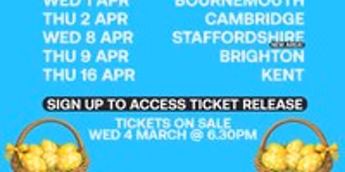 JUVY Under 18s - Easter Tour - Weds 8th April - STAFFORDSHIRE