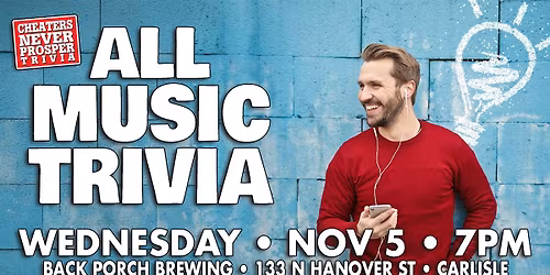 All Music Trivia at Back Porch Brewing - Carlisle