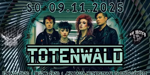 \ud83e\udd87 No Mercy pr\u00e4sentiert "TOTENWALD" live im JKZ Basta \ud83e\udd87