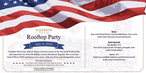 Red, White & Rooftop | July 4th at Six South