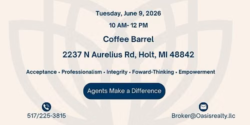 Coffee with Oasis Realty- Supporting Local Businesses