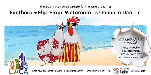 Feathers & Flip-Flops Watercolor Workshop w/ Richelle Daniels