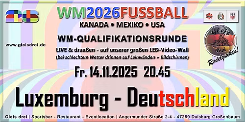 \u26bd\ufe0f Luxemburg \ud83c\uddf1\ud83c\uddfa : \ud83c\udde9\ud83c\uddea DEUTSCHLAND\u26bd\ufe0f Fu\u00dfball WM 2026  Qualifikation \u26bd\ufe0f