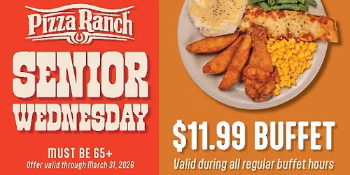 Senior Day Every Wednesday at Albert Lea Pizza Ranch!