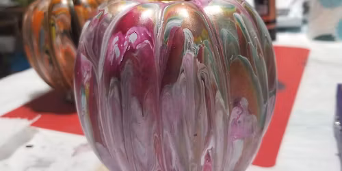 Acrylic Paint Pour Ceramic Pumpkins