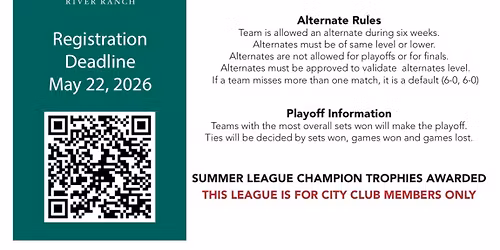 City Club Summer Ladies Tennis League