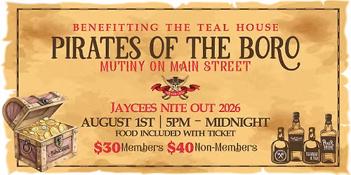 Jaycees Nite Out 2026 - Pirates of the Boro