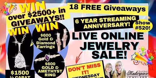 $2500+ 18 Giveaways for 6th Streaming Anniversary Sale!
