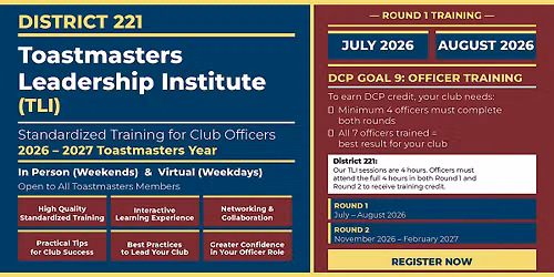 Toastmasters Leadership Institute (TLIs) Training
