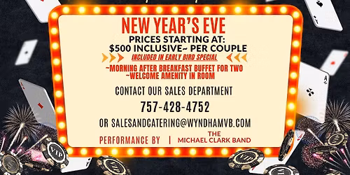 NYE 2025 at the Wyndham Virginia Beach Oceanfront