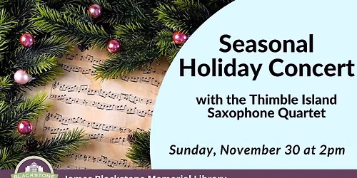 Thimble Island Saxophone Quartet Seasonal Holiday Concert