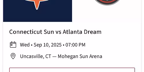 Connecticut Sun at Atlanta Dream at Gateway Center Arena at College Park