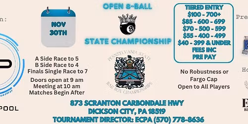 2025 Pennsylvania State Bar Box Championships: 8-Ball Open