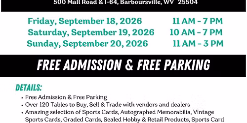 Huntington Mall Sports Cards, Sports Memorabilia, Pokemon, One Piece, & TCG Show, 