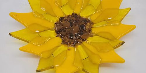 Fused Glass Sunflower Dish