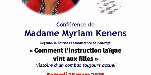 Conf\u00e9rence de Madame Myriam Kenens