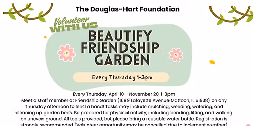 VOLUNTEER: Beautify Friendship Garden