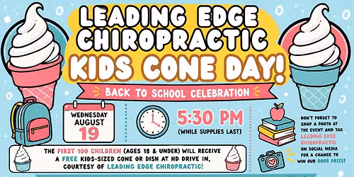 Kids Cone Day courtesy of Leading Edge Chiropractic