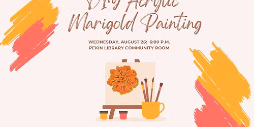 DIY Acrylic Marigold Painting