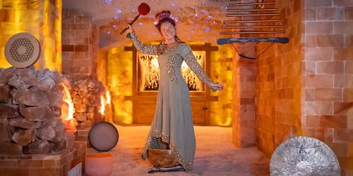 Relaksacja w d\u017awi\u0119kach mis i gong\u00f3w w Grocie Solnej z t\u0119\u017cni\u0105. 