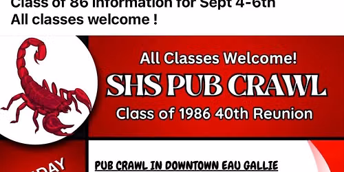 SHS 1986 Pub Crawl & Beach Day 