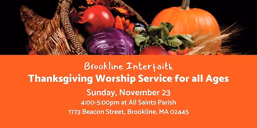 Brookline Interfaith Thanksgiving Service