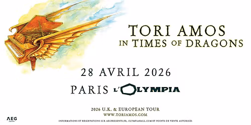 Tori Amos \u2022 L'Olympia, Paris \u2022 28 avril 2026