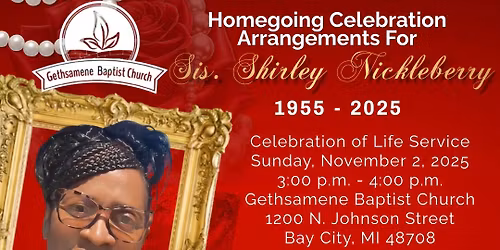 Celebration of Life Service for Sis. Shirley Nickleberry