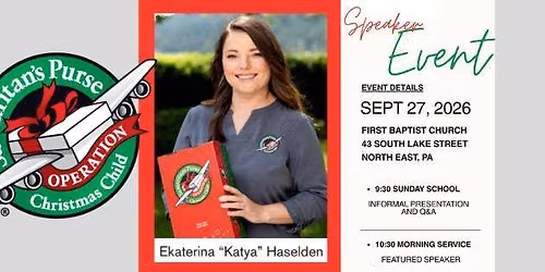 Guest Speaker: Katya Haselden of Operation Christmas Child