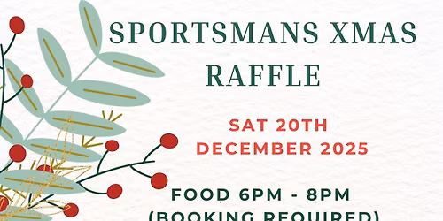 Sportsmans Xmas community raffle 