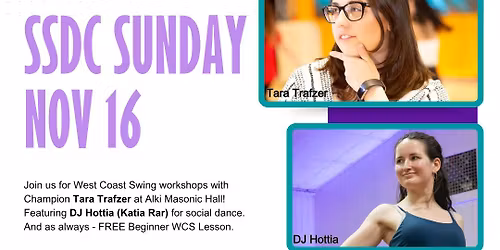 Seattle West Coast Swing Workshops with Champion Tara Trafzer and Social Dance