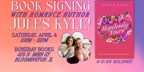 Book Signing with Romance Author Jules Kyle at Bobzbay Books!