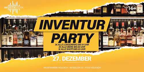 3-2-1-Inventurparty - Alles muss raus!