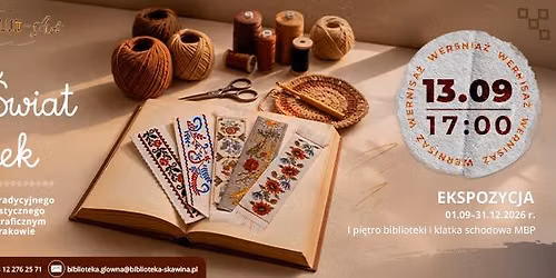 Wernisa\u017c wystawy \u201eNiciany \u015bwiat zak\u0142adek\u201d Stowarzyszenia Lud-Art