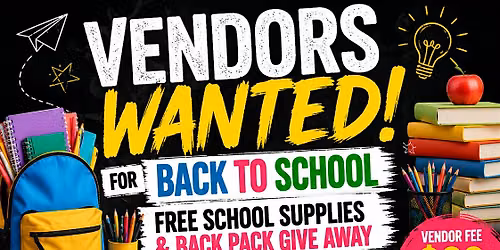 Free Back Pack give away Pop-Up Shop Vendor Event