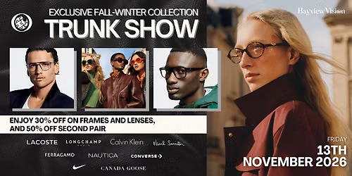 Exclusive Fall-Winter Trunk Show at Bayview Vision