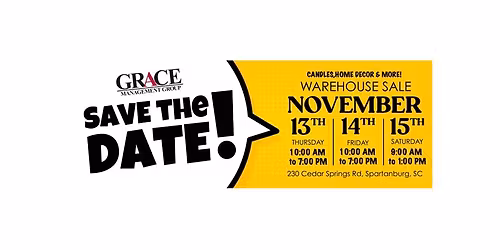 Grace Management Warehouse Sale 