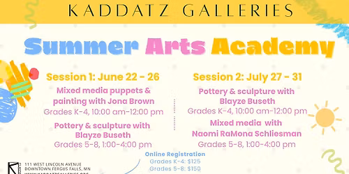 2026 Summer Arts Academy | Sessions 1 & 2