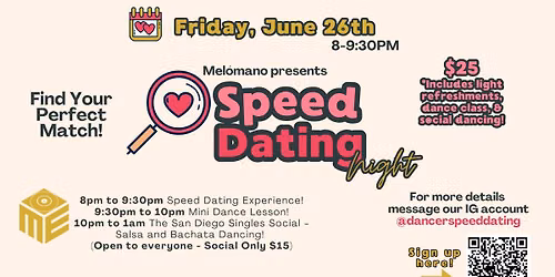Dancer Speed Dating Experience! 6\/26