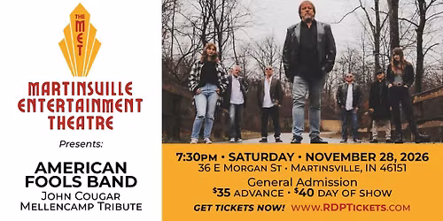 American Fools Band "John Mellencamp Tribute" at the MET