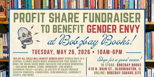 Profit Share Fundraiser for Gender Envy at Bobzbay Books!